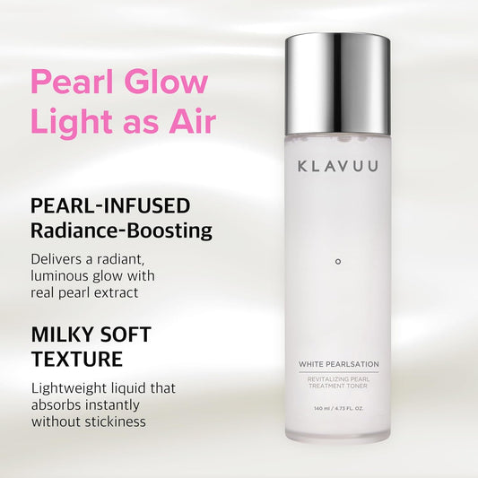 KLAVUU Hydrating Milky Toner with Pearl & Niacinamide – Facial Toner for Skin Glow, Wrinkle Care & Moisture Balance, Korean Skincare (4.76oz)