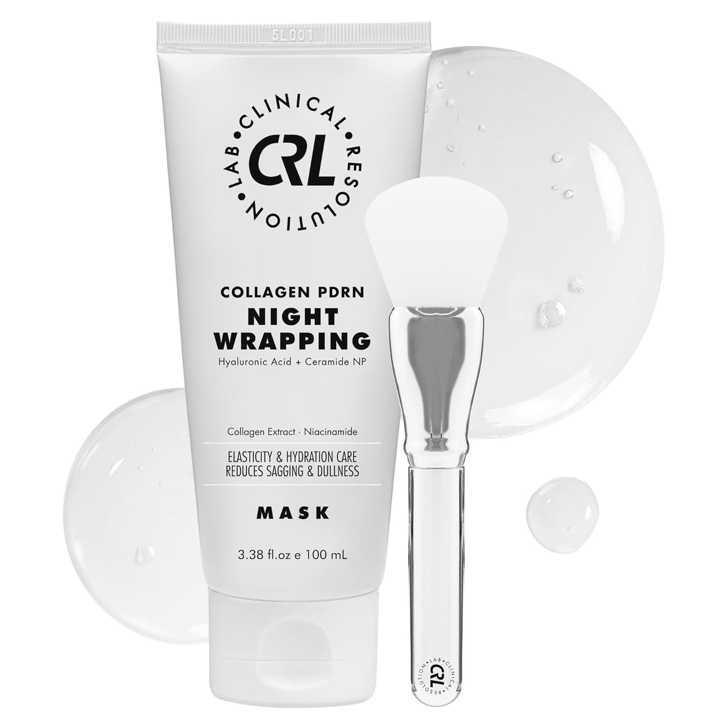 Clinical Resolution PDRN Collagen Night Wrapping Mask, All-In-One Nourish, Revitalize, Radiance for Youthful Glowing Skin Overnight Peel Off Face Mask Korean Skin Care Lab, 3.38 fl.oz 100ml