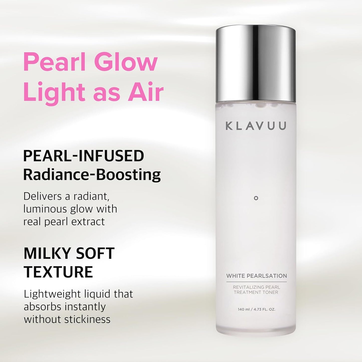 KLAVUU Hydrating Milky Toner with Pearl & Niacinamide – Facial Toner for Skin Glow, Wrinkle Care & Moisture Balance, Korean Skincare (4.76oz)