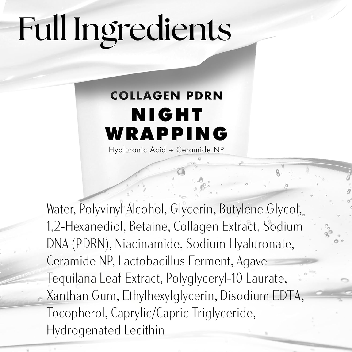 Clinical Resolution PDRN Collagen Night Wrapping Mask, All-In-One Nourish, Revitalize, Radiance for Youthful Glowing Skin Overnight Peel Off Face Mask Korean Skin Care Lab, 3.38 fl.oz 100ml