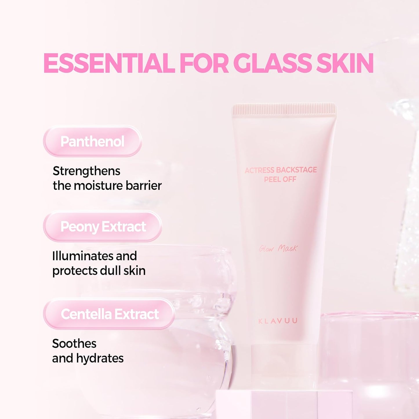KLAVUU Actress Backstage Glow Peel Off Face Mask (2.4 fl.oz/70ml) - Radiance Boost, Deep Hydration for Women Peeling and Exfoliating for Silky Smooth, Even-Toned Glass Skin, Korean Skin Care for women